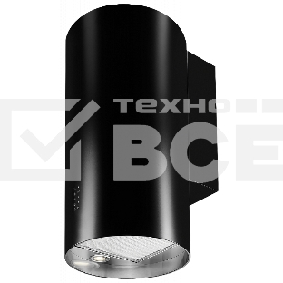 Настенная вытяжка Kuppersberg WL-TUBA B, отвод/рециркуляция, 1000 м3/час, электронное кнопочное управление, таймер на отключение, 4 ступенчатая регулировка скорости, светодиодное освещение 2х2 Вт, анодированный алюминиевый жироулавливающий фильтр, угольны