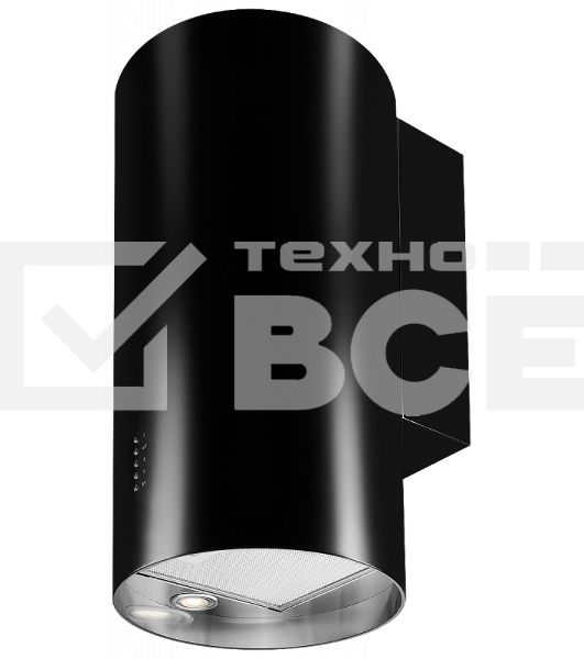 Настенная вытяжка Kuppersberg WL-TUBA B, отвод/рециркуляция, 1000 м3/час, электронное кнопочное управление, таймер на отключение, 4 ступенчатая регулировка скорости, светодиодное освещение 2х2 Вт, анодированный алюминиевый жироулавливающий фильтр, угольны