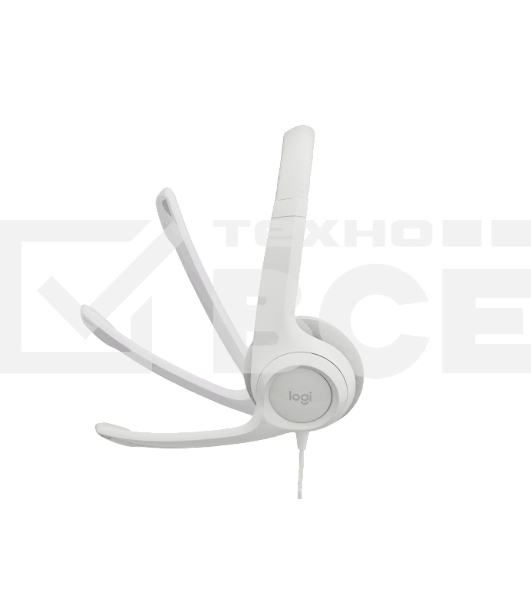 Гарнитура проводная с микрофоном Logitech H390 белый 1.9м накладные USB оголовье (981-001288)