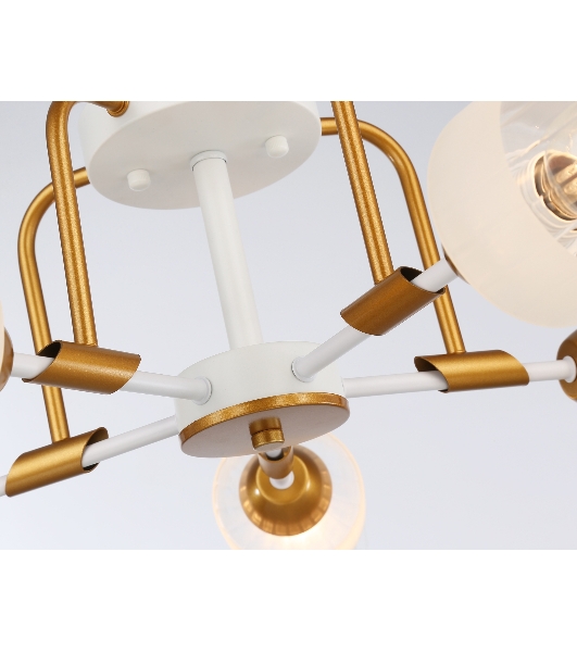 Светильник Ambrella light TR303323/5 WH/GD/CL/FR белый/золото/прозрачный/белый матовый E27*5 max 60W D620*200