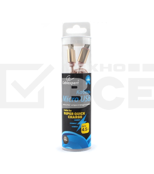 Кабель USB 2.0 Cablexpert CC-U-mUSB01Gd-1.8M, AM/microB, серия Ultra, длина 1.8м, золотой, блистер