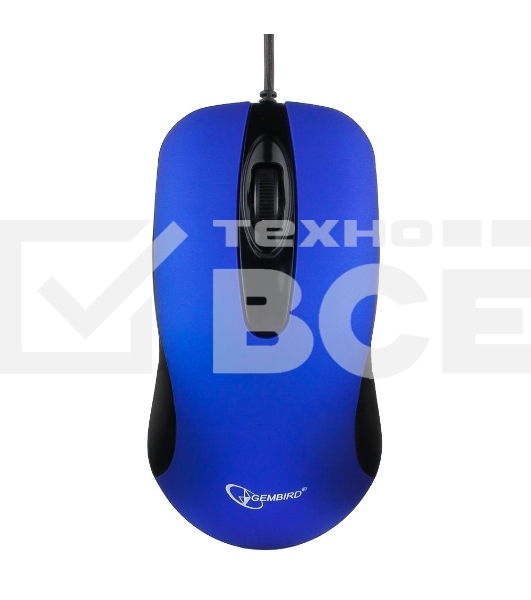 Мышь проводная Gembird MOP-400-B синий, 1000 dpi, USB, кнопки - 3