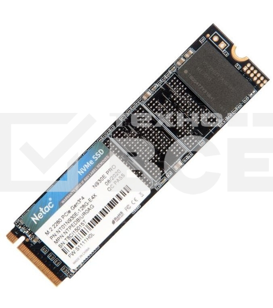 Накопитель SSD Netac N930E Pro, 128GB, PCIe 3.1 x4, M.2 2280, NVMe, R/W 970/650
