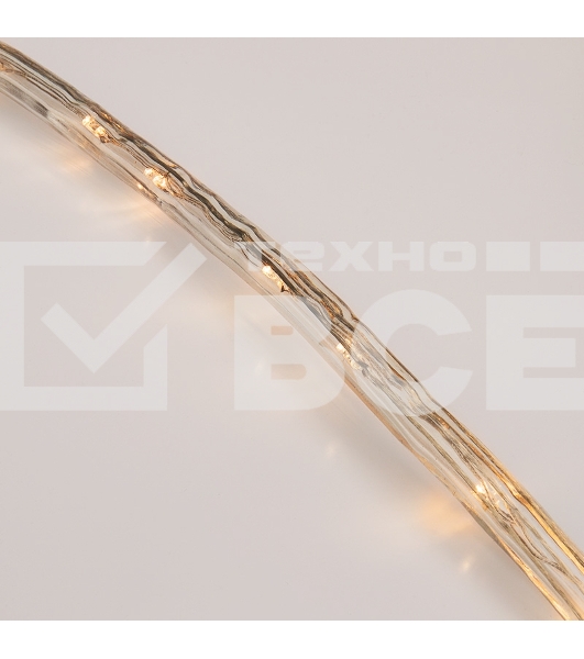 Дюралайт LED, фиксинг (2W), 24 LED/м, теплый белый, 25 м