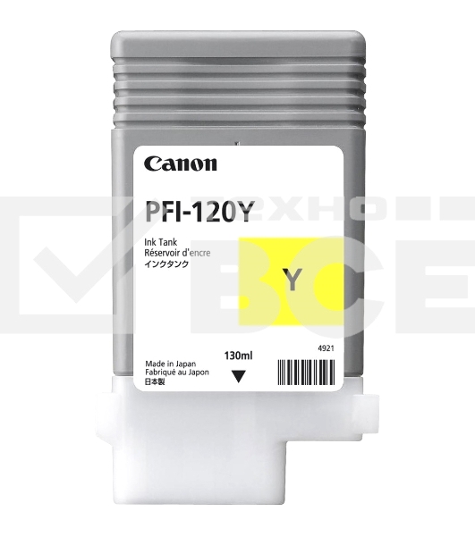 Картридж струйный Canon PFI-120 Y 2888C001 желтый (130мл) для Canon Canon imagePROGRAF TM-200/205
