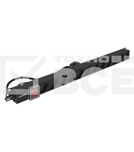 Блок розеток вертикальный ExeGate ServerPro PDU-V120 Al-12S-EU2.5-SW (19