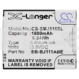 Аккумулятор CameronSinoCS-SMJ110SL EB-BJ111ABE для Samsung Galaxy J1 Ace, J1 Ace Neo 3.8V / 1800mAh / 6.84Wh