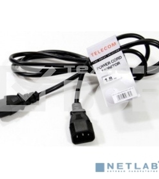 Кабель UPS -> устройство 220V (IEC-320-C13/C14) 1,8м, 3G0,75mm медь, Telecom <TE001-CU0.75-1.8M> 