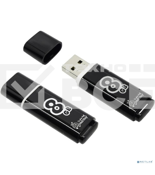 Флеш диск Smartbuy USB Drive 8Gb Glossy series Black SB8GBGS-K