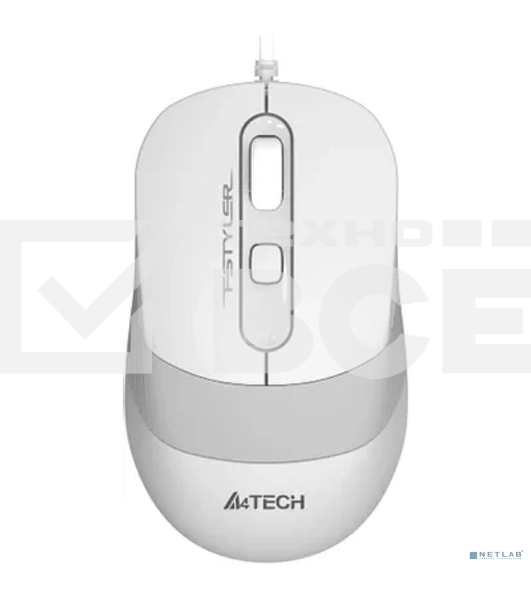 Мышь проводная A4Tech Fstyler FM10S белый/серый, 1600 dpi, USB, кнопки - 4
