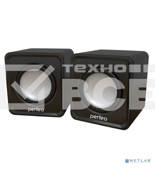 Акустическая система Perfeo 'WAVE' 2.0, мощность 2х3Вт (RMS), черный, USB PF-128-B