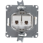 Розетка компьютерная 2-ая компьютерная RJ45+RJ45, кат.5E SE Glossa Графит, фото4
