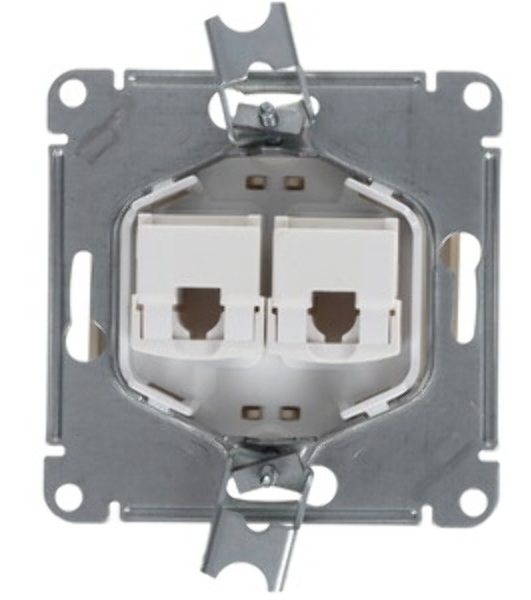 Розетка компьютерная 2-ая компьютерная RJ45+RJ45, кат.5E SE Glossa Графит