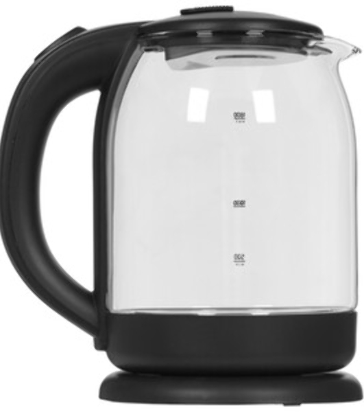 Электрочайник Centek CT-0010 черный, 1.8 л, 1900 Вт, скрытый нагревательный элемент