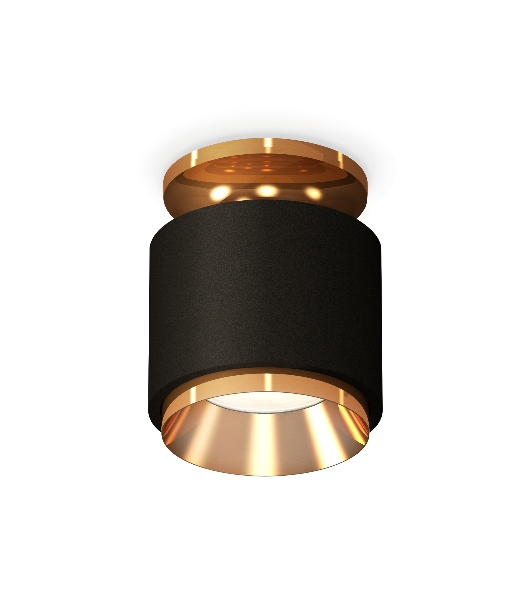 Светильник Ambrella Light XS7511120 SBK/PYG черный песок/золото желтое полированное MR16 GU5.3 (N7929, C7511, N7034)