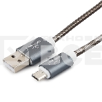 Кабель USB 2.0 Cablexpert CC-G-mUSB02Gy-1.8M, AM/microB, серия Gold, длина 1.8м, титан, блистер, фото 1