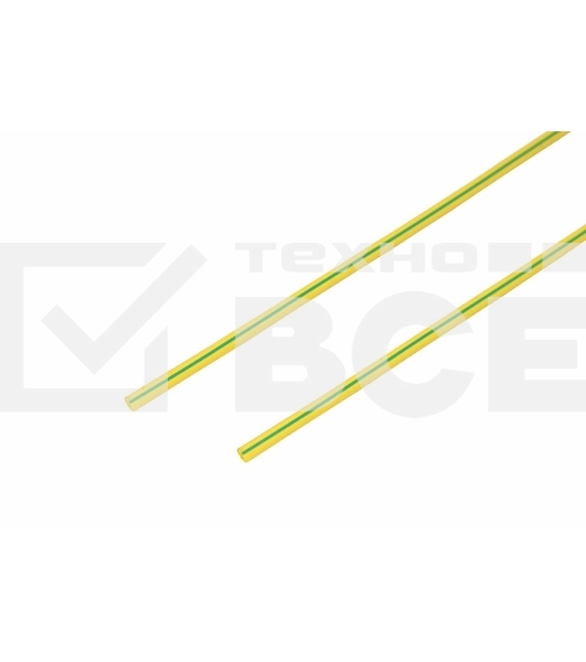 Термоусаживаемая трубка Rexant 1,5/0,75 мм, желто-зеленая, упаковка 50 шт. по 1 м