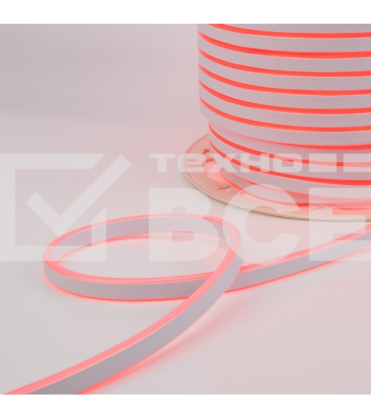 Гибкий неон LED SMD 8х16 мм, двухсторонний, красный, 120 LED/м, бухта 100 м