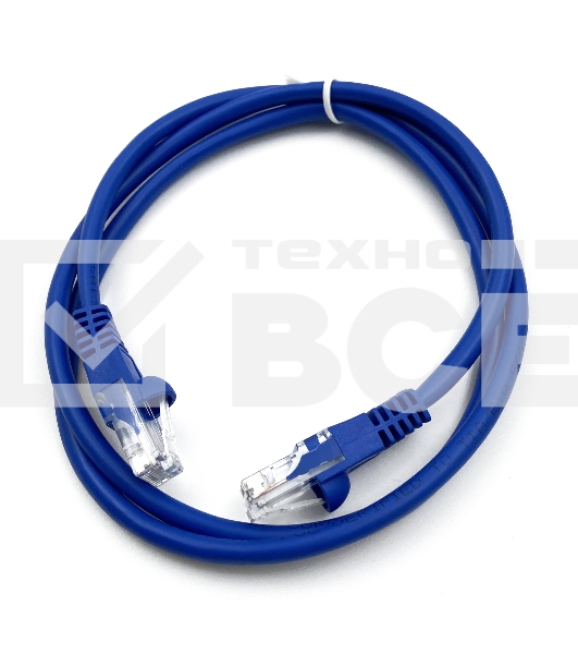 Патч-корд Buro cat5E molded 1м голубой RJ-45 (m)-RJ-45 (m)