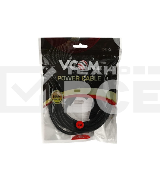 Кабель питания VCOM для ноутбуков 3М 3G*0.5mm 220V (CE022-CU) VDE стандарт