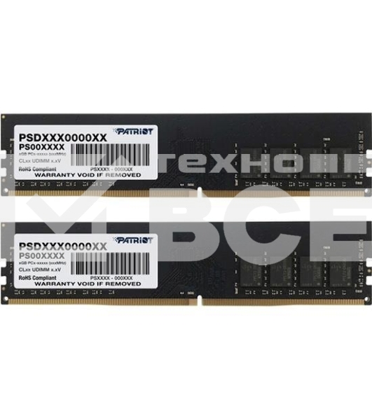 Оперативная память Patriot Signature, DDR4, 16GB (2x8 GB), 3200 MHz, CL22, DIMM