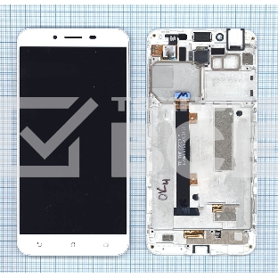 Дисплей для Asus ZenFone 3 Max ZC553KL белый с рамкой