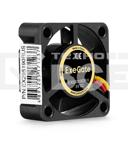Вентилятор для корпуса ExeGate EX03010S2P-5 черный, 30 мм, 9000 об/мин, 25 дБ, 3 pin