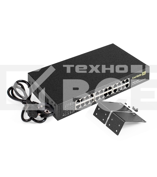 Коммутатор неуправляемый ExeGate EDES-1024D (24-портовый UTP 10/100Mbps, металлический корпус, с возможностью установки в стойку)