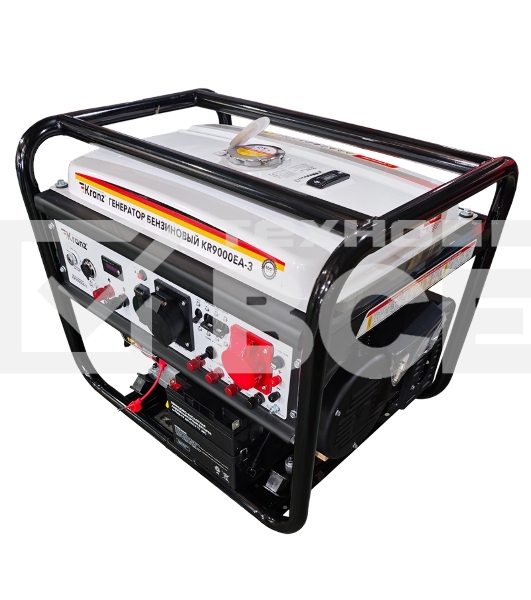 Генератор бензиновый Kranz KR9000EA-3, 9кВт, 230В/380В, 25л, коннектор автоматики, электростартер