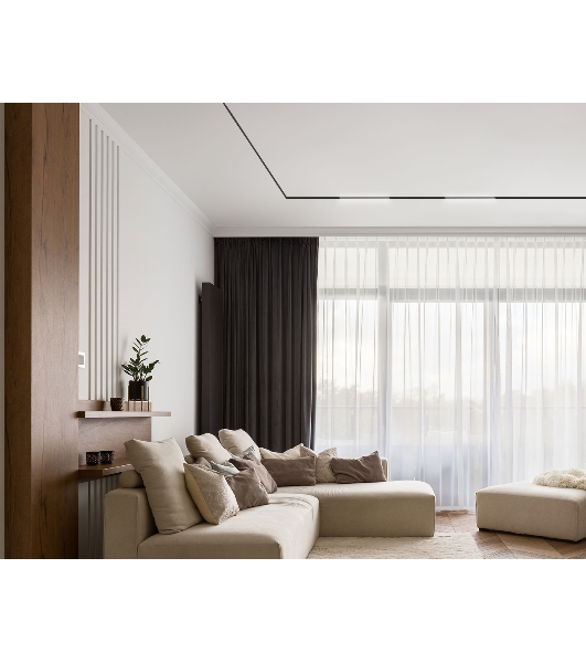 Трековый светильник GL2320 BK черный IP20 10W 3CCT 3000/4200/6400K 48V 200*10*37