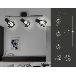 Светильник Ambrella light TR8622/3 BK/CH черный/хром E27*3 max 40W 460*91*175, фото 1