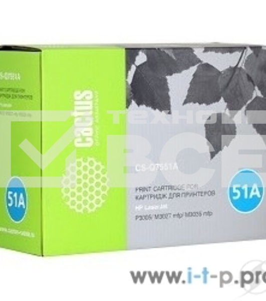 Картридж лазерный Cactus CS-Q7551XS черный (13000 стр.) для HP Laser Jet P3005/M3027/M3035