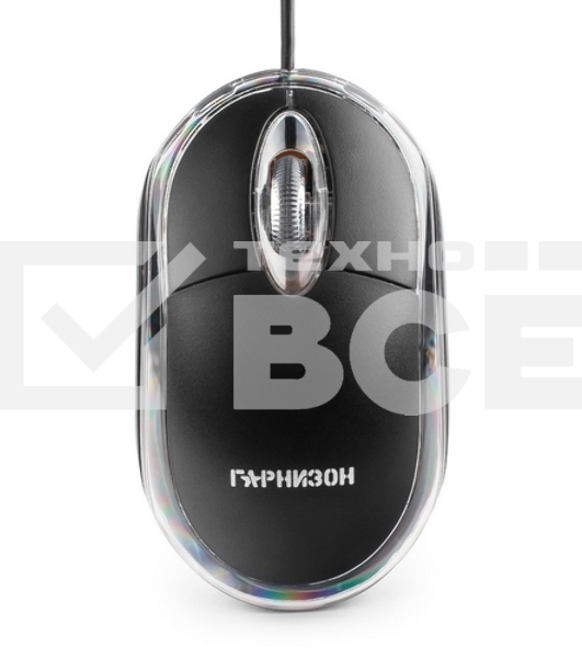 Мышь проводная Гарнизон GM-100 черный, 1000 dpi, USB, кнопки - 3