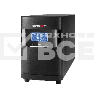 Источник бесперебойного питания CROWN On-Line CMUOA-350-1K EURO 1000VA/900W, корпус металл, TOWER, АКБ 3*12V/7AH, PF-0.9, AVR 110-300V, порт RJ-11/45+USB/RS-232, EPO, розетки 2*EURO, входной кабель 2 м, вентилятор охлаждения, автомат, слот для SNMP, порт 