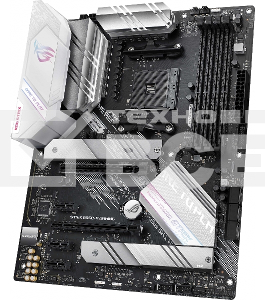 Материнская плата ASUS ROG STRIX B550-A GAMING, AM4, AMD B550, 4xDDR4, 6xSATA, 2xM.2, 1xPCI-E 4.0 x16, 1xPCI-E 3.0 x16, 3xPCI-E x1, 1xHDMI, 1xDP, 1x 2.5Gb LAN, 4xUSB 3.2 Gen 1, 1xUSB 3.2 Gen 2, 1xUSB-C 3.2 Gen 2, 5x3.5 мм, 7.1, ATX