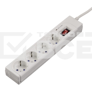 Сетевой удлинитель Hama H-121939 1.5м (4 розетки) белый (пакет ПЭ)