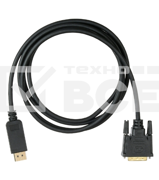 Кабель аудио-видео Buro 1.1v DisplayPort (m)/DVI-D (Dual Link) (m) 2м. Позолоченные контакты черный (BHP DPP_DVI-2)