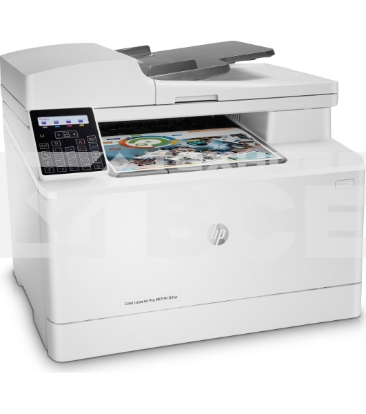 МФУ лазерный HP Color LaserJet Pro M183fw (7KW56A), A4, цветной, печ. до 16 стр/мин., скан. до 15 стр/мин. (ч/б) 8 стр/мин. (цвет), 600 x 600 dpi (печать) 1200x1200dpi (скан.), USB, RJ-45, Wi-Fi, Air Print, Mopria