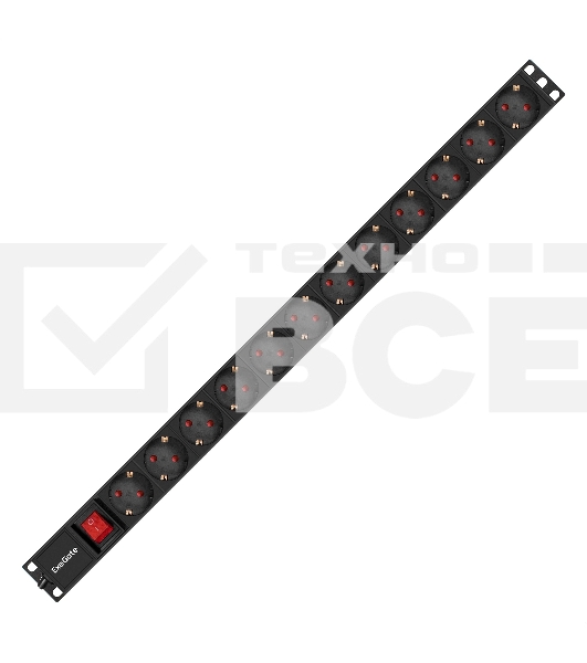 Блок розеток вертикальный ExeGate ServerPro PDU-V120 Al-12S-EU2.5-SW (19