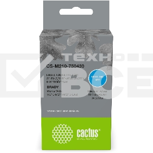 Картридж ленточный Cactus CS-M210-750430 черный шрифт, прозрачный фон (19.1 мм, 6.4 м) для Brady M210/M211/M210-LAB