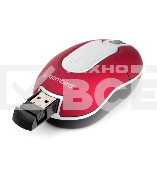 Мышь беспроводная Gembird MUSW-605 красный, 1200 dpi, радиоканал, USB, кнопки - 3