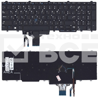 Клавиатура для ноутбука Dell Latitude E5550 E5570 черная без рамки без подсветки
