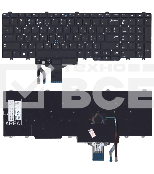 Клавиатура для ноутбука Dell Latitude E5550 E5570 черная без рамки без подсветки