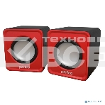 Акустическая система PERFEO 'WAVE' 2.0, мощность 2х3Вт (RMS), красный, USB PF-128-R, фото 1