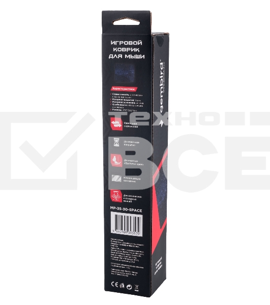 Коврик для мыши Gembird MP-35-30-SPACE, 350х300х3мм, 'космос', ткань/резина, пакет