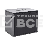 Шкаф коммутационный Rexant настенный 9U 400x542 мм пер. дв. металл черный, фото 1