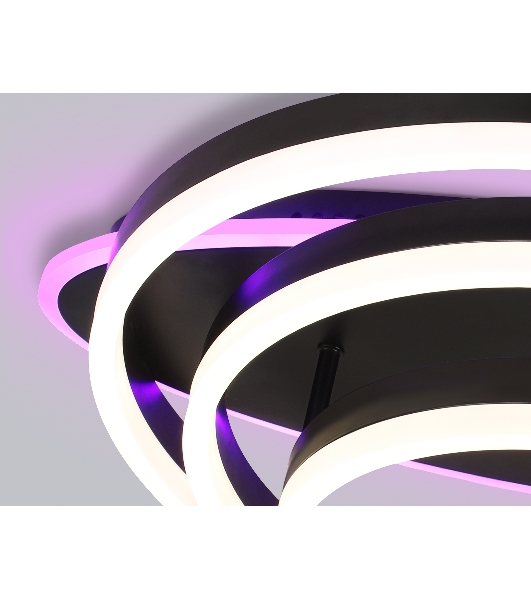 Потолочный светодиодный светильник FA8524 BK черный 146W 3000K-6400K+RGB 560*500*150 (ПДУ РАДИО 2.4G)