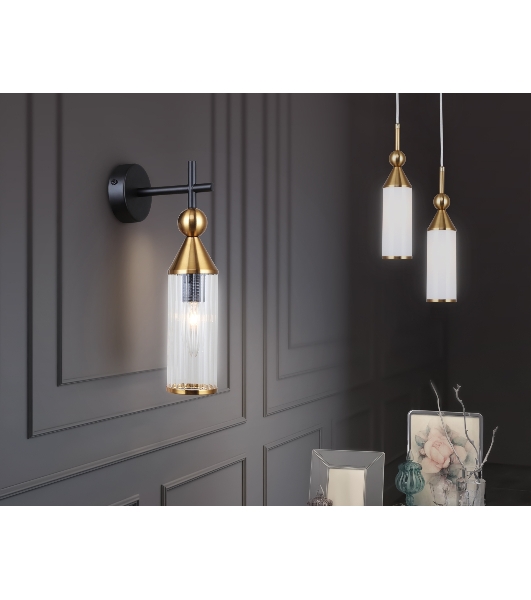 Светильник Ambrella light LH55271 BS/FR латунь/белый матовый E14 max 40W D65*1500