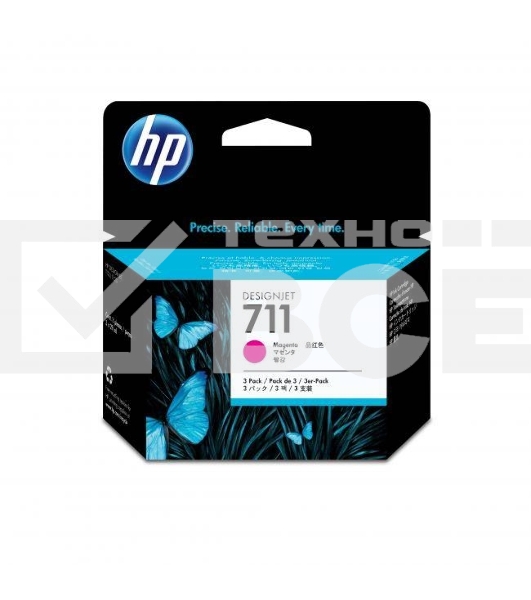 Картридж струйный HP №711 CZ135A пурпурный x3уп. для HP DJ T120/T520