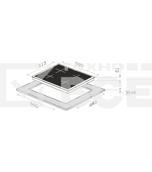 Комбинированная (электрическая+газовая) Maunfeld EEHS.64.3CS/KG